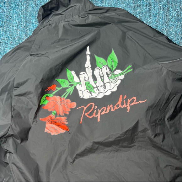 Rip n Dip Dead Roses Skeleton Jacket in Black - Picture 2 of 9